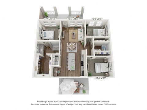 3 bed 2 bath at Allier Port Wentworth Apartments, Georgia, 31407